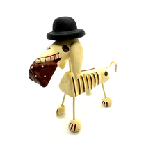 Load image into Gallery viewer, Handmade Mexican Pets - Dog Art &amp; Decor Muertolandia.com Dog with Hat + Pan Dulce Chocolate  