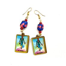 Load image into Gallery viewer, Handmade Mexican Earrings - La Lotería Jewelry Mexico La Dama B