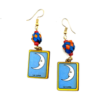 Load image into Gallery viewer, Handmade Mexican Earrings - La Lotería Jewelry Mexico La Luna B