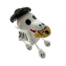 Load image into Gallery viewer, Handmade Mexican Pets - Dog Art &amp; Decor Muertolandia.com Black Hat With Calavera  