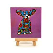 Load image into Gallery viewer, Mexican Handmade Clay Tile and Stand - El Puppy Tile Mexico