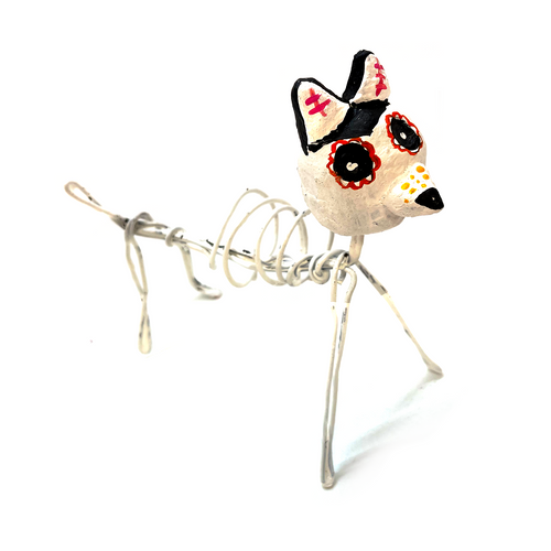 Handmade Mexican Figurine - Wire Dog Calaca