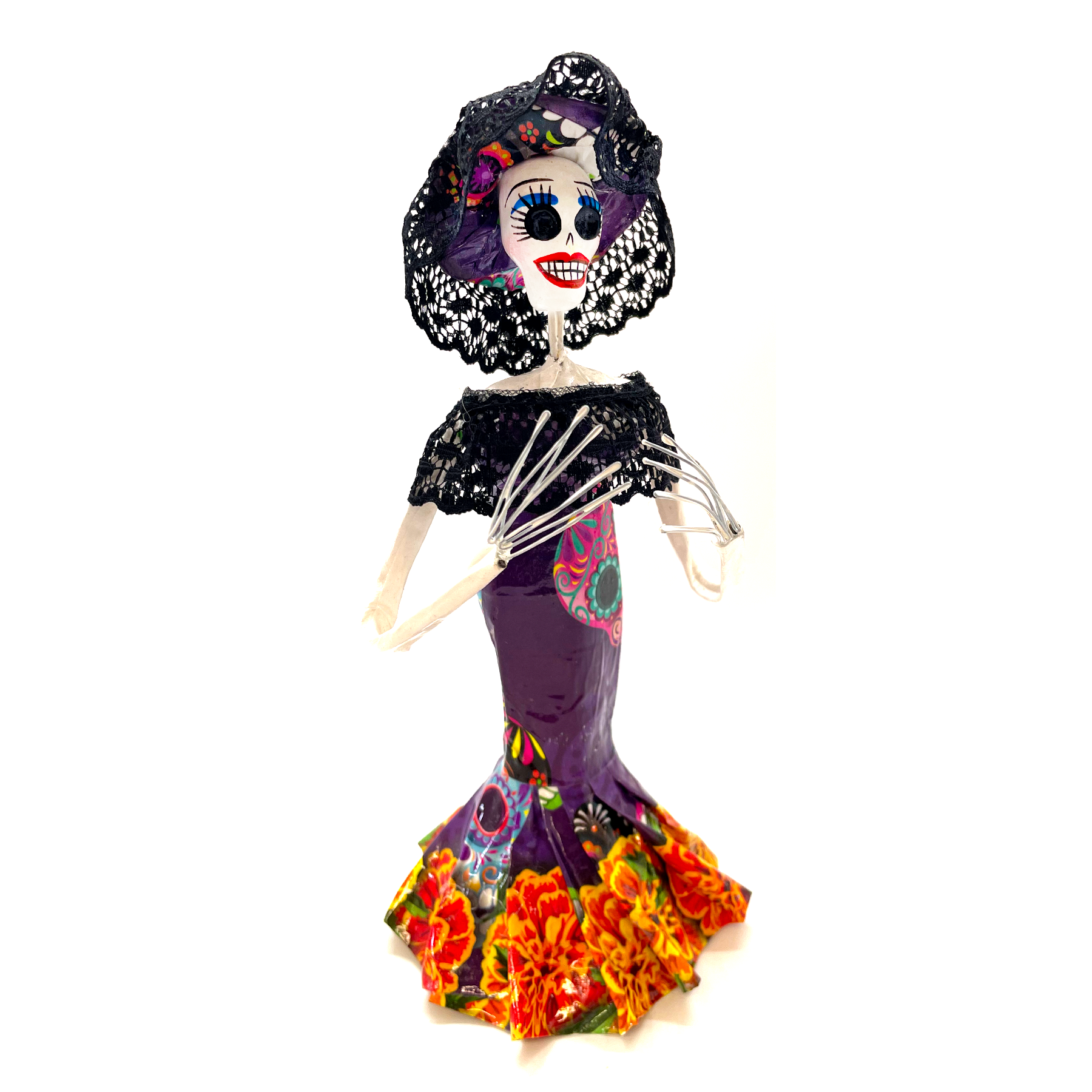 Mexican Handmade Paper Maché - La Calavera Catrina - Small
