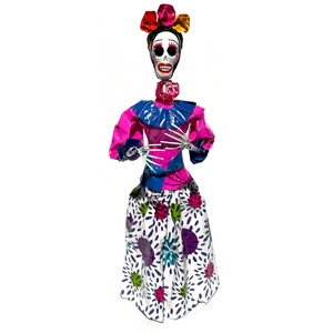 Mexican Handmade Paper Maché - Frida Rose Crown Catrina