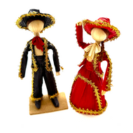 Handmade Mexican Corn Husk Tamal Los Charritos Art & Decor Mexico LA Black / Red  