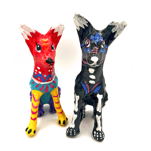 Handmade Paper Maché - Xoloitzcuintli Dog Art & Decor Muertolandia.com