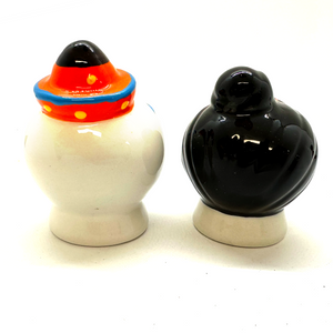 Día de los Muertos - Ceramic Calavera Skulls Salt & Pepper Shakers Set