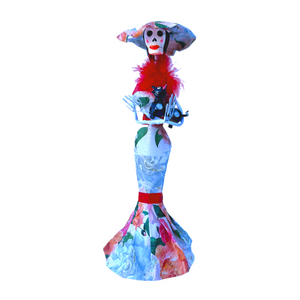 Mexican Handmade Paper Maché - Catrina Con Mascota Pet