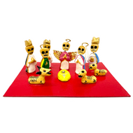 Miniature Nativity Natividad Scene - Mexican Design 10 Figurines Art & Decor Muertolandia.com   
