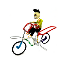 Load image into Gallery viewer, Handmade Mexican Figurine - El Compa Efraim En Bicicleta - Wire Bicycle