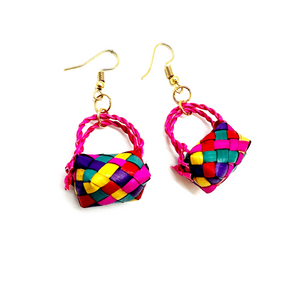 Handmade Mexican Earrings - Woven Basket