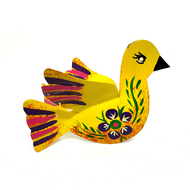Handmade Mexican Tin Paloma Dove Art & Decor Mexico MH Yellow  
