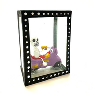 Handmade Window Shadow Box Nicho - See Through Series  - Moto Shadow Boxes Mexico CC Black  