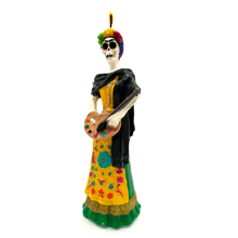 Load image into Gallery viewer, Mexican Handmade Candle - Frida Catrina Art &amp; Decor Muertolandia.com Falda Dark Brown  