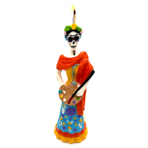 Mexican Handmade Candle - Frida Catrina Art & Decor Muertolandia.com Frida Seis  