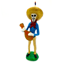 Load image into Gallery viewer, Mexican Handmade Candle - Mariachi Los Muertos Art &amp; Decor Muertolandia.com Castañeda 04  