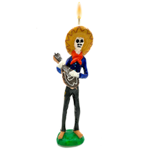 Load image into Gallery viewer, Mexican Handmade Candle - Mariachi Los Muertos Art &amp; Decor Muertolandia.com Nuevo Real F  