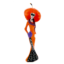 Load image into Gallery viewer, Mexican Handmade Candle - La Catrina Art &amp; Decor Muertolandia.com Orange 1  