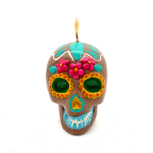 Load image into Gallery viewer, Mexican Handmade Candle - Sugar Skull Calavera Art &amp; Decor Muertolandia.com Coffee  