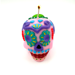 Mexican Handmade Candle - Sugar Skull Calavera Art & Decor Muertolandia.com Payaso Face  