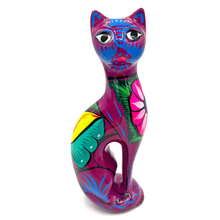 Load image into Gallery viewer, Handmade Mexican Ceramic - Gato Cat Bank Bar Goods Nuevetón Morado  