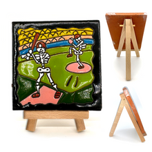 Load image into Gallery viewer, Handmade Clay Tile and Stand - Los Beisboleros Baseball Tile Mexico   