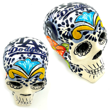 Load image into Gallery viewer, Mexican Handmade Ceramic - Calavera Sugar Skull Art &amp; Decor Nuevetón Los Angeles Dodgers 1