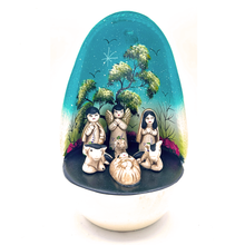 Load image into Gallery viewer, Mexican Handmade Nativity Natividad Scene - Huevo Birth Egg Nacimiento Art &amp; Decor Muertolandia.com Teal