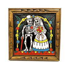 Load image into Gallery viewer, Mexican Handmade Jumbo Framed Tile Wall Art Piece - Los Novios Art &amp; Decor Mexico