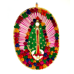 Handmade Mexican Corn Husk Tamal Virgen Wall Decor Holiday Decor Mexico LA