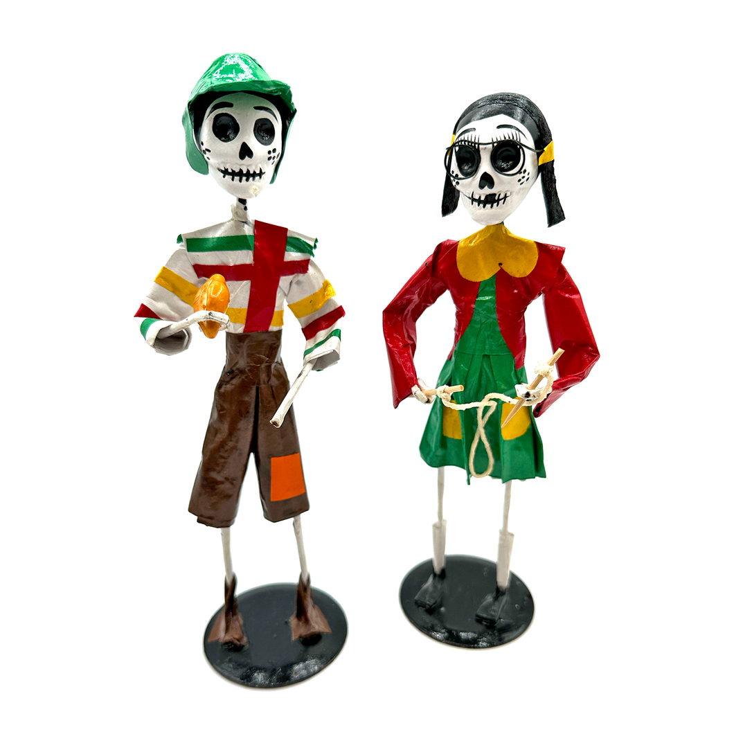 Mexican Handmade Paper Maché - El Chavo del Ocho y La Chilindrina Set Art & Decor Muertolandia.com