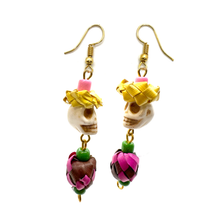 Load image into Gallery viewer, Handmade Mexican Earrings - Skull Calavera Drops Jewelry Mexico 2