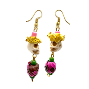 Handmade Mexican Earrings - Skull Calavera Drops Jewelry Mexico 2