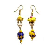 Load image into Gallery viewer, Handmade Mexican Earrings - Skull Calavera Drops Jewelry Mexico 3