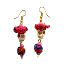 Load image into Gallery viewer, Handmade Mexican Earrings - Skull Calavera Drops Jewelry Mexico 4