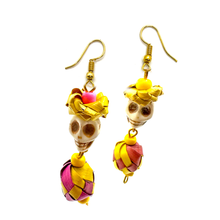 Load image into Gallery viewer, Handmade Mexican Earrings - Skull Calavera Drops Jewelry Mexico 5