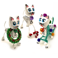 Handmade Mexican Pets - Christmas Navidad Cats Art & Decor Muertolandia.com