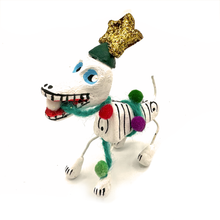 Load image into Gallery viewer, Handmade Mexican Pets - Christmas Navidad Dogs Art &amp; Decor Muertolandia.com Dog With Christmas Lights