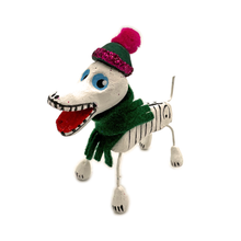 Load image into Gallery viewer, Handmade Mexican Pets - Christmas Navidad Dogs Art &amp; Decor Muertolandia.com Dog With Scarf