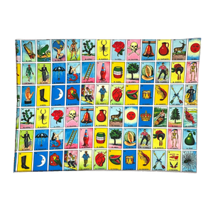 Mexican Lotería Card Design Placemats (4 Piece Fabric Set) Home & Kitchen Muertolandia.com