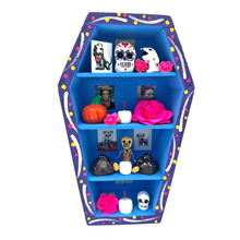 Load image into Gallery viewer, Handmade Window Shadow Box Nicho - Coffin Ofrenda Shadow Boxes Mexico CC Purple