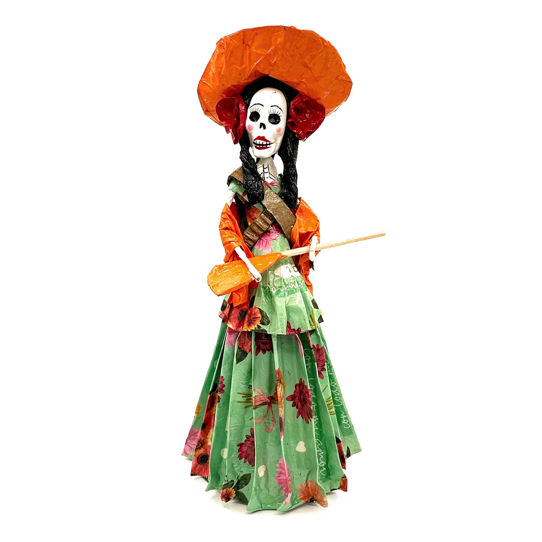 Mexican Handmade Paper Maché - Catrina - La Adelita Art & Decor Muertolandia.com