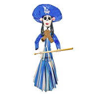 Mexican Handmade Paper Maché - Catrina La Doyera Art & Decor Muertolandia.com Stripes