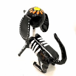 Mexican Handmade Paper Maché - Adorable Calavera Puppy Art & Decor Muertolandia.com