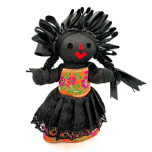 Load image into Gallery viewer, Handmade Otomi Lele Doll / Viuda Plush Muertolandia.com With Red Lips