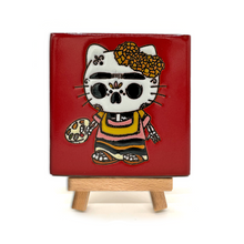 Load image into Gallery viewer, Mexican Handmade Clay Tile and Stand - Hello Kitty Tile Mexico