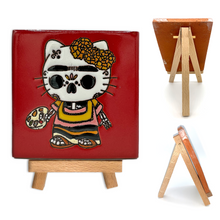 Load image into Gallery viewer, Mexican Handmade Clay Tile and Stand - Hello Kitty Tile Mexico