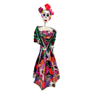 Mexican Handmade Paper Maché - La Calavera Catrina - Doña Rebozo De Santa Maria Art & Decor Muertolandia.com 5