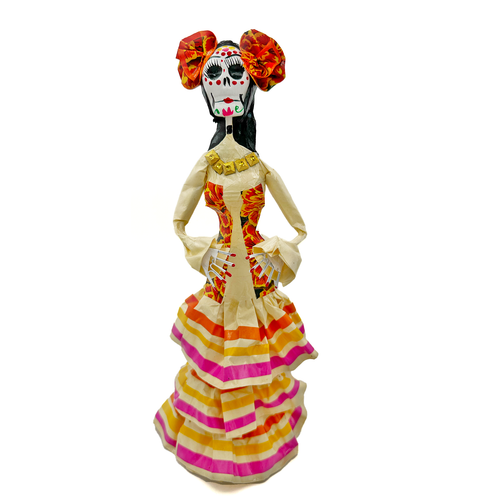 Mexican Handmade Paper Maché - La Calavera Catrina - La Barbi