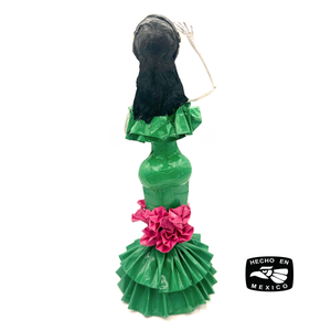 Mexican Handmade Paper Maché – Catrina Hijas de Jalisco – Canto Florido de Lidia Art & Decor Muertolandia.com